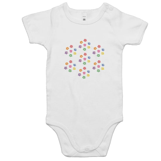 Rainbow Flowers - Baby Onesie Romper